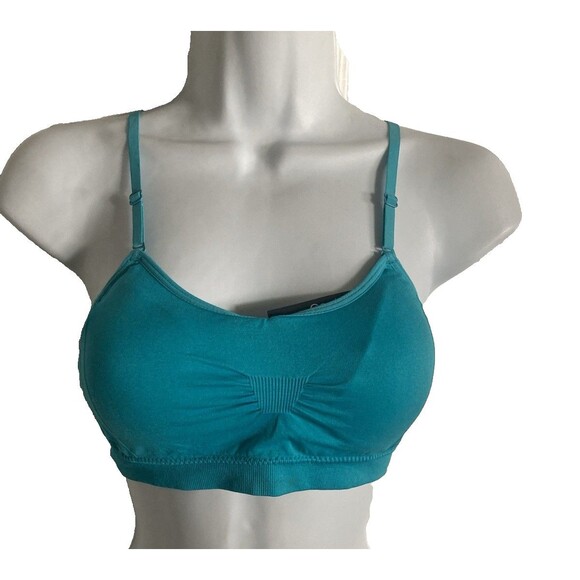 Coobie Cami T Shirt Bra 9012 Bralette Turquoise Adjustable Straps One Size NWT - Picture 9 of 9